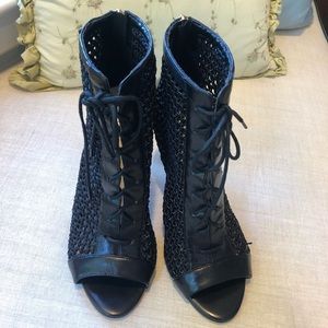 Black open toe heels